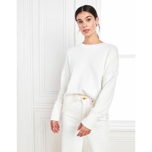 Quince Cotton Boyfriend Crew Sweater | Size S